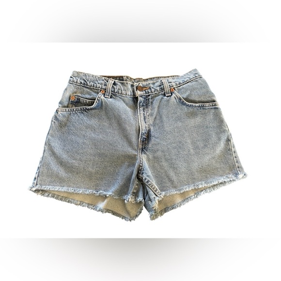 VTG Levi’s 941 Orange Tab High Waisted Denim Shorts Sz 8 Reg Fit Cut Offs - Picture 1 of 9